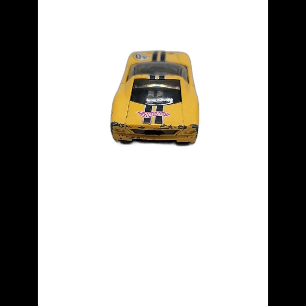 Hot Wheels 40 Somethin' Toy Car Diecast 2001 Yellow Black Stripes Tinted 1:64